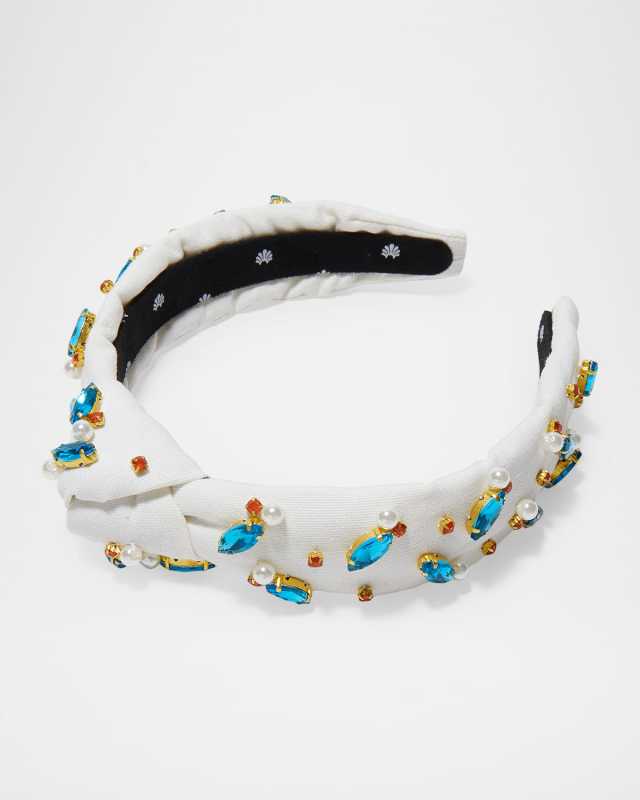 Slim Knotted Crystal-Embellished Headband